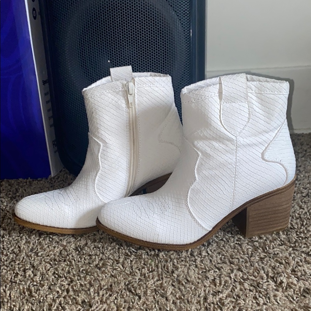 White Ankle Cowboy Boots